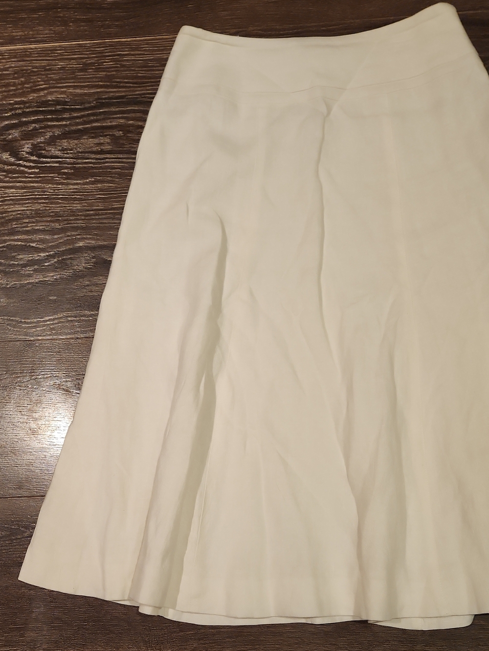❤️ TALBOTS VINTAGE IRISH LINEN A-LINE MIDI SKIRT IN WHITE, LATE 90's - EARLY Y2K - Picture 3 of 9